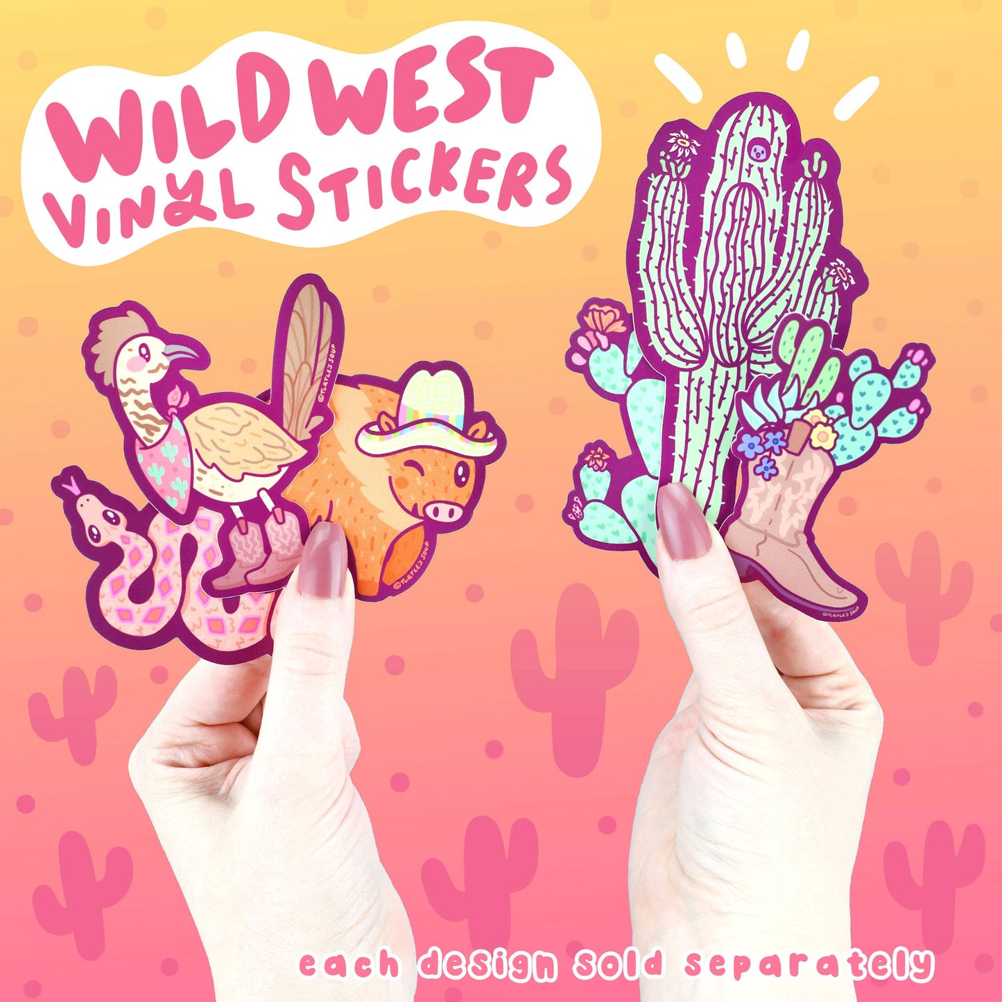 Cactus Cowboy Boot Vinyl Sticker