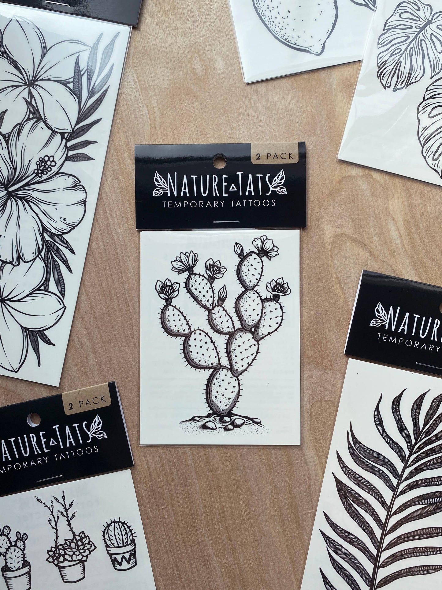 Prickly Pear Cactus Temporary Tattoo: 1-Pack
