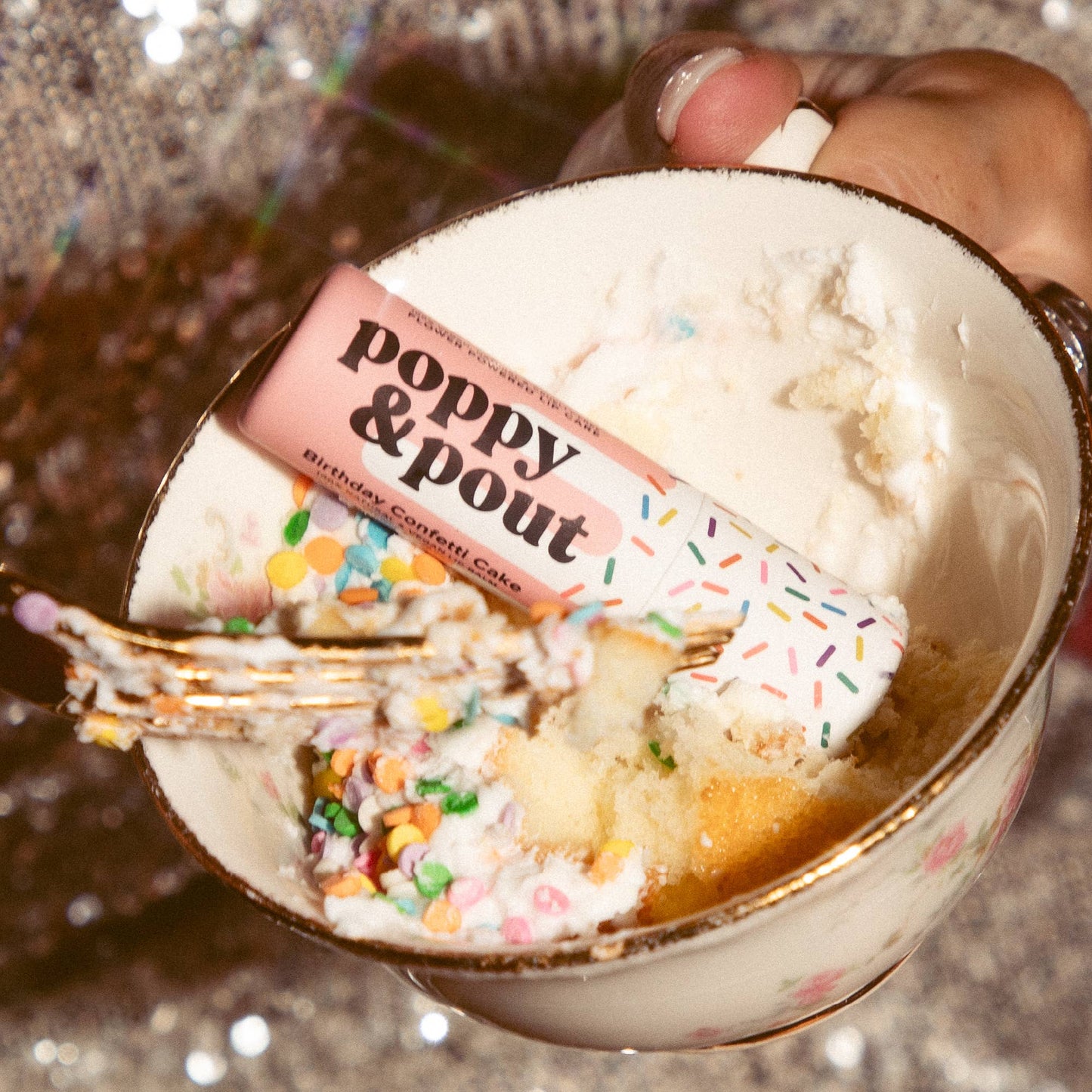 Vegan Lip Balm, Birthday Confetti Cake, Pink
