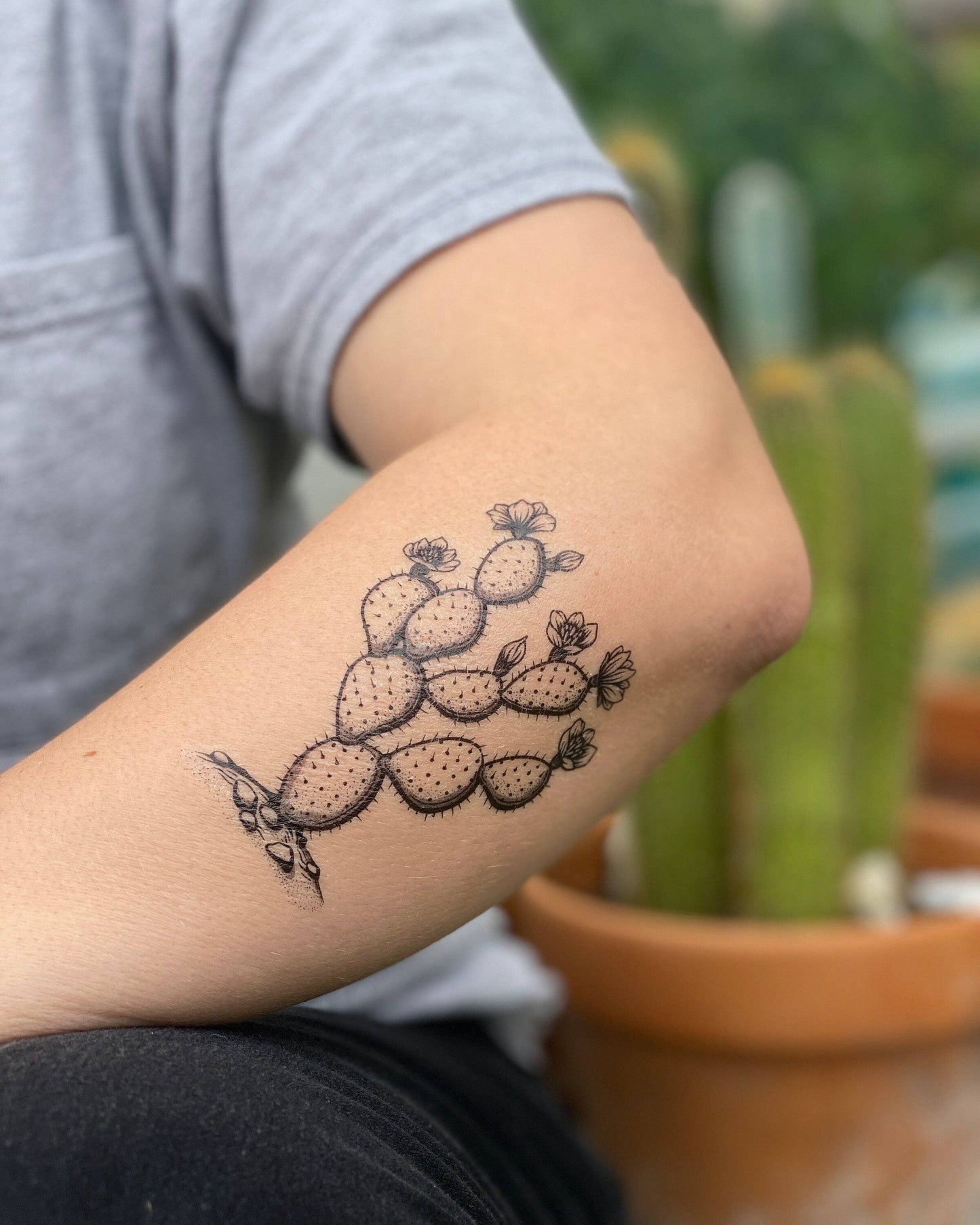 Prickly Pear Cactus Temporary Tattoo: 1-Pack
