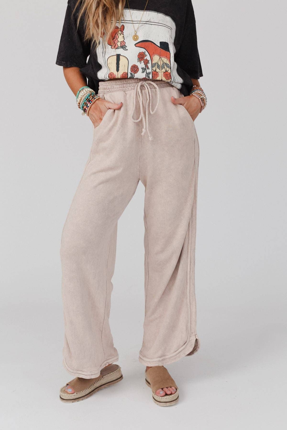 So Comfy Wide Leg Pants - New Taupe
