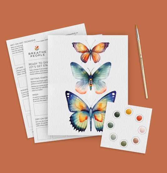 All - In - One Beginner Watercolor Kit - Butterflies - vibeboxshop