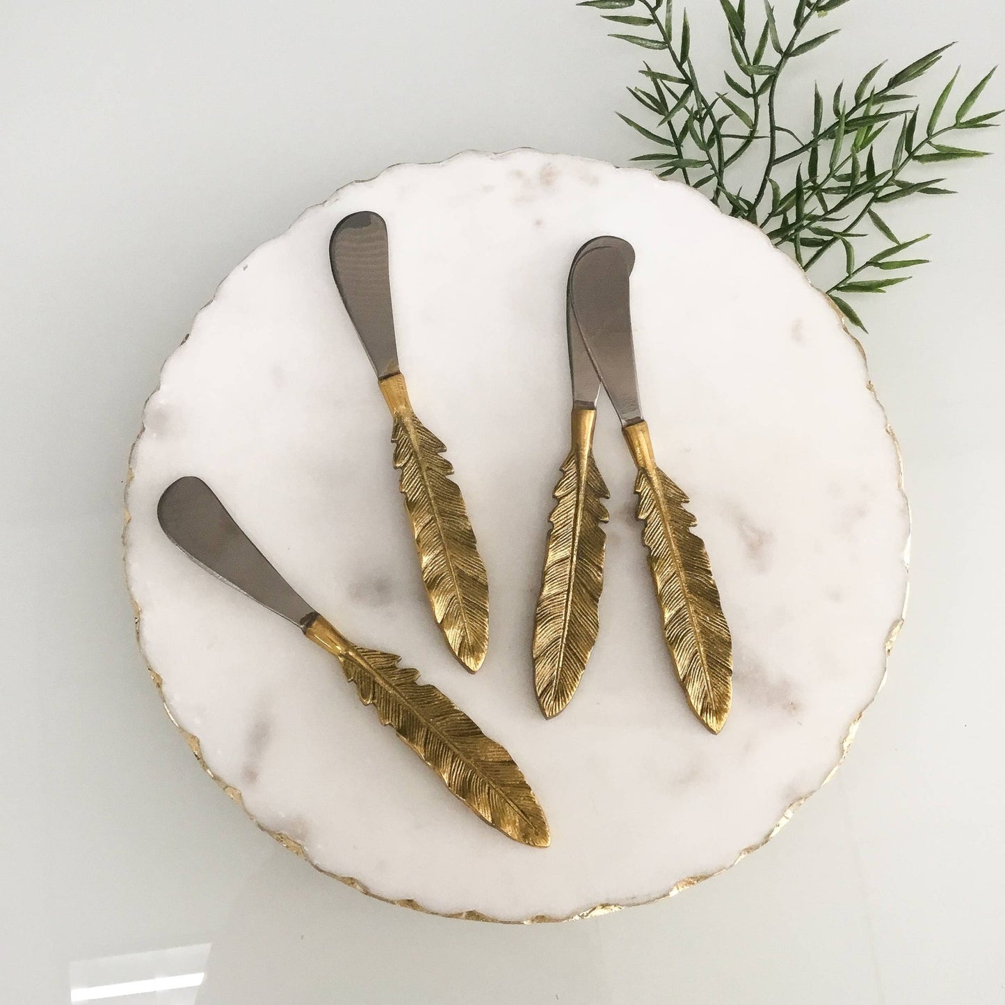 Aluminum & Gold Leaf Spreader Set - vibeboxshop