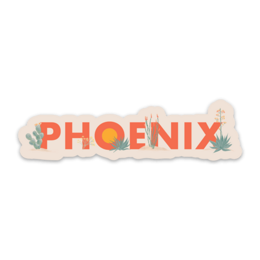 Arizona Sticker – Desert Flora Phoenix Vinyl Sticker - vibeboxshop