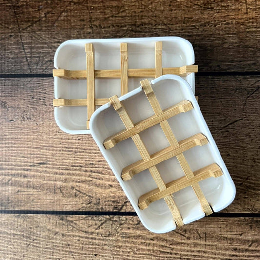 Bamboo Soap Dish | Eco Friendly & Biodegradable - vibeboxshop