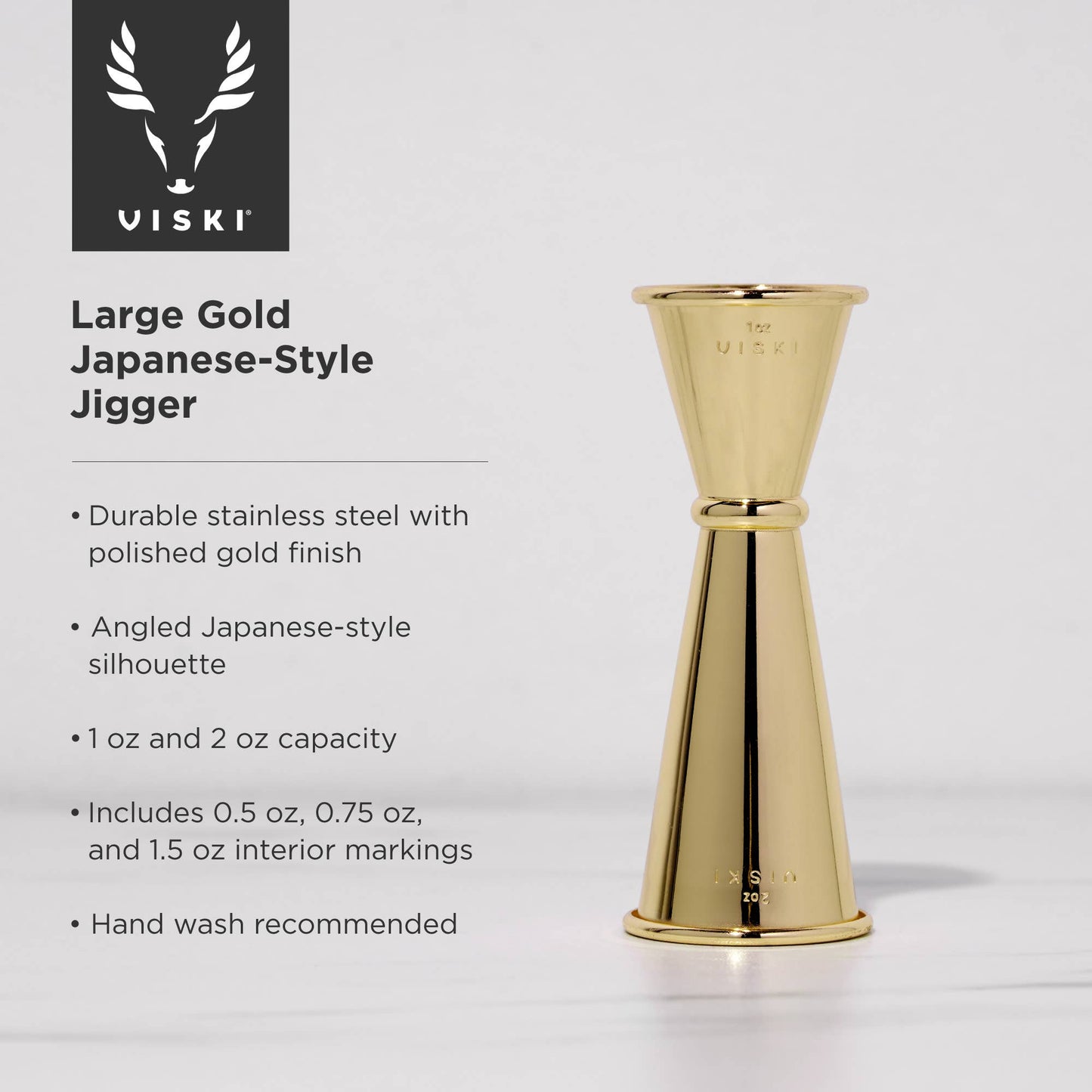 Belmont™ Large Gold - Plated Japanese Style Makoto Jigger - vibeboxshop