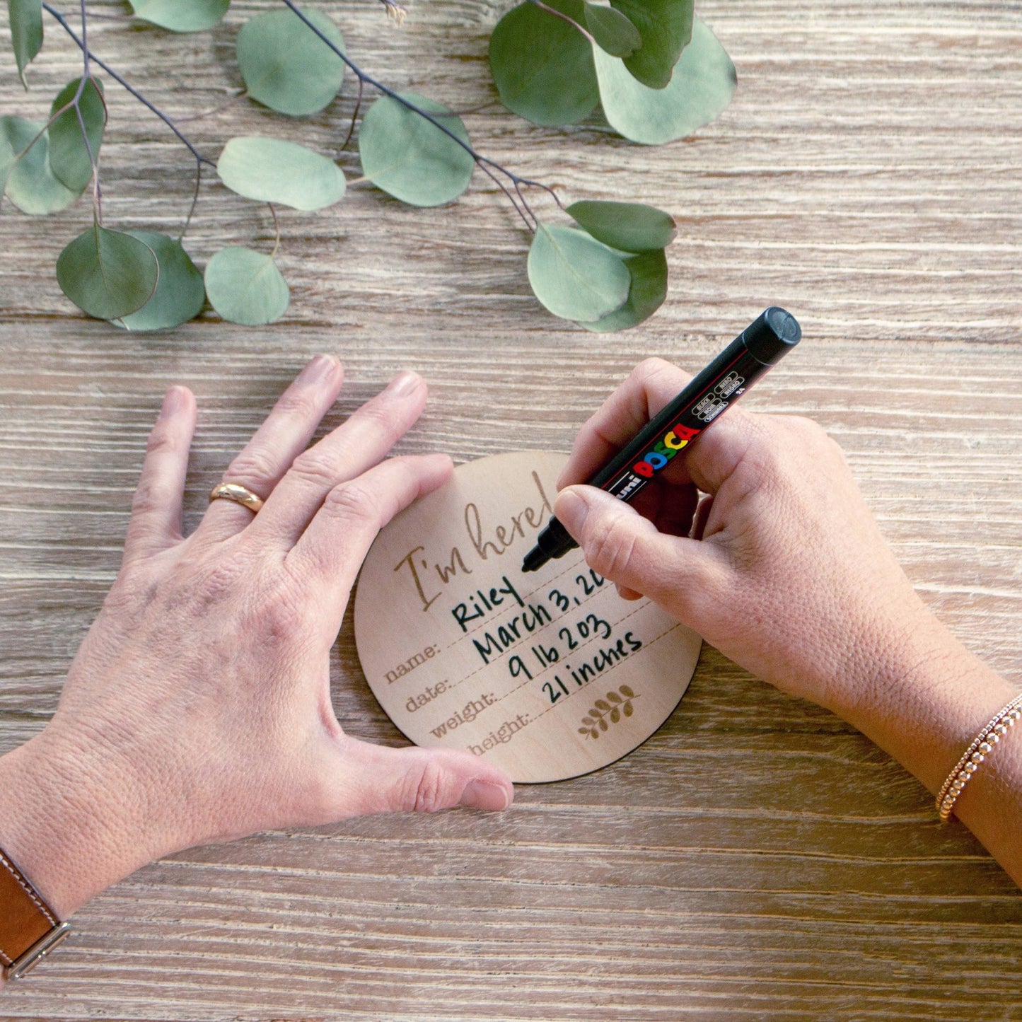 Birth Announcement Milestone Disc - vibeboxshop