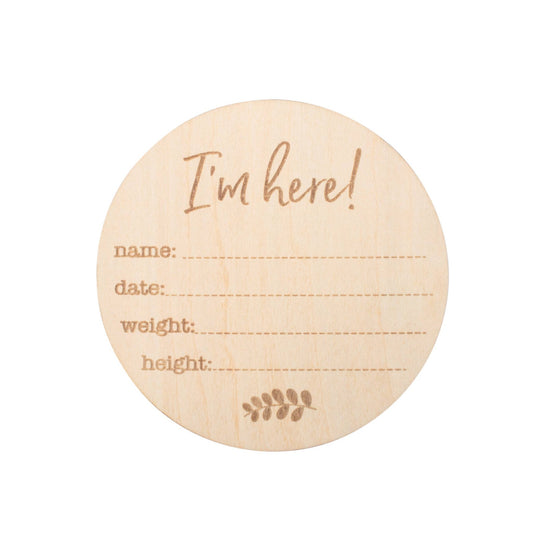 Birth Announcement Milestone Disc - vibeboxshop