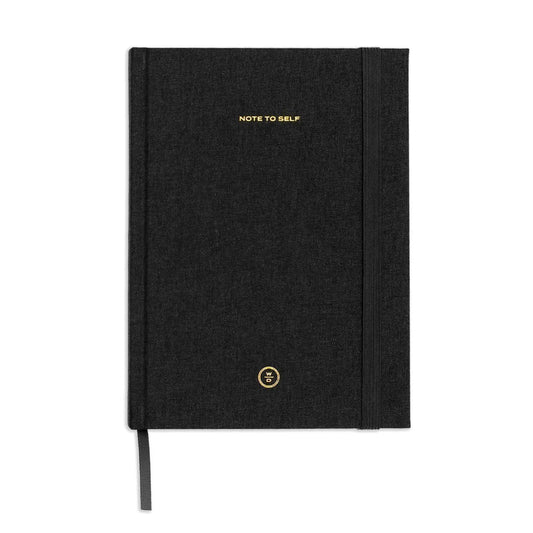 Black Linen Note to Self Journal - vibeboxshop