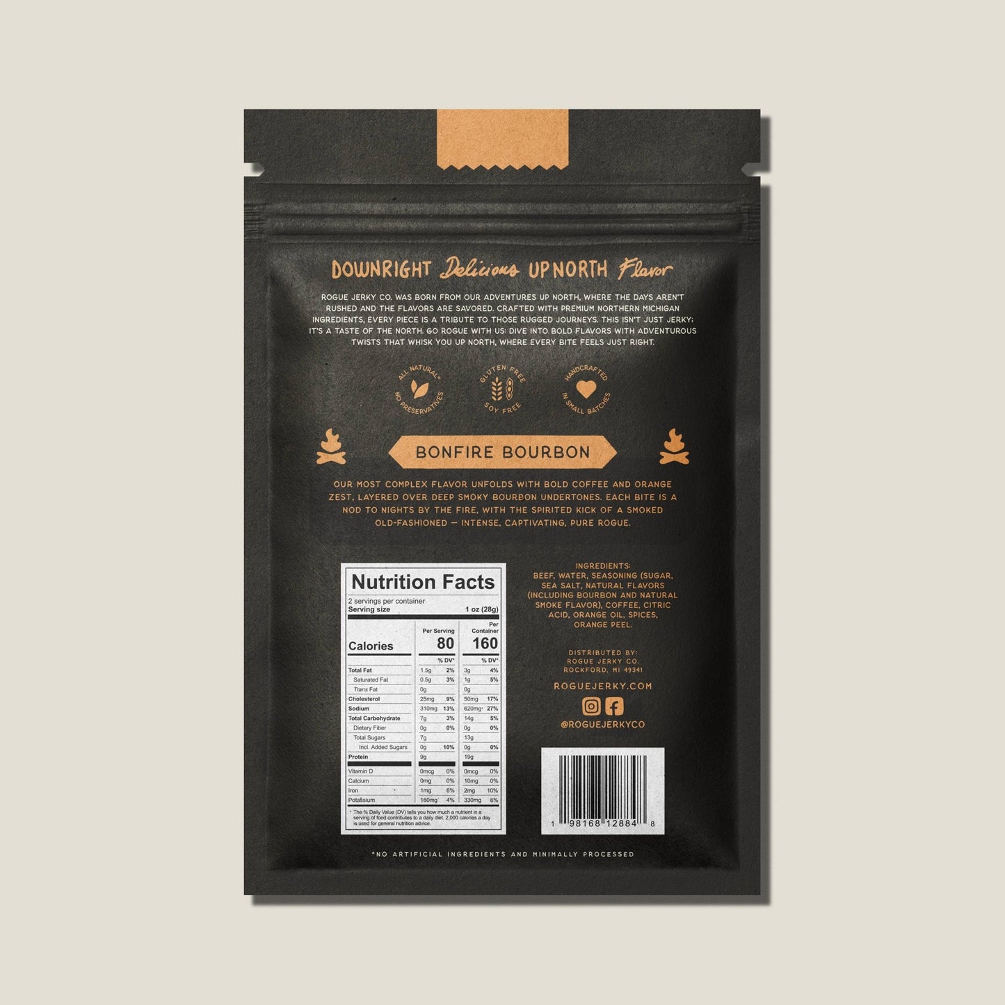 Bonfire Bourbon Beef Jerky - vibeboxshop