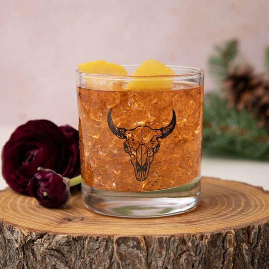 Buffalo Skull Rocks Whiskey Glass - vibeboxshop