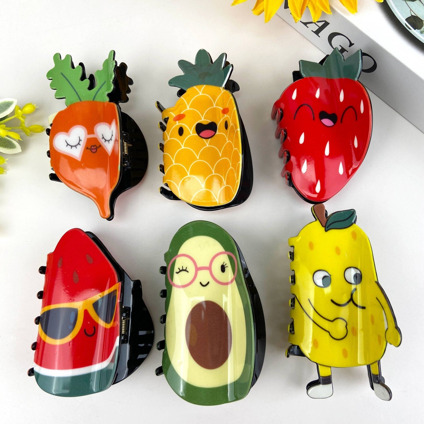 Cartoon Fruit Hair Clips - vibeboxshop