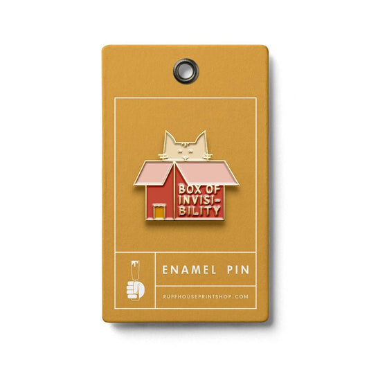 Cat in Box Enamel Pin - vibeboxshop