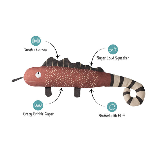 Chameleon Squeaker Dog Toy - vibeboxshop