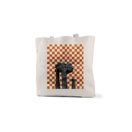 Checkered Crested Saguaro Tote - vibeboxshop