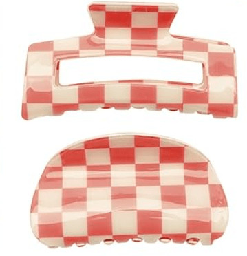 Checkered Large Hair Clip - vibeboxshop
