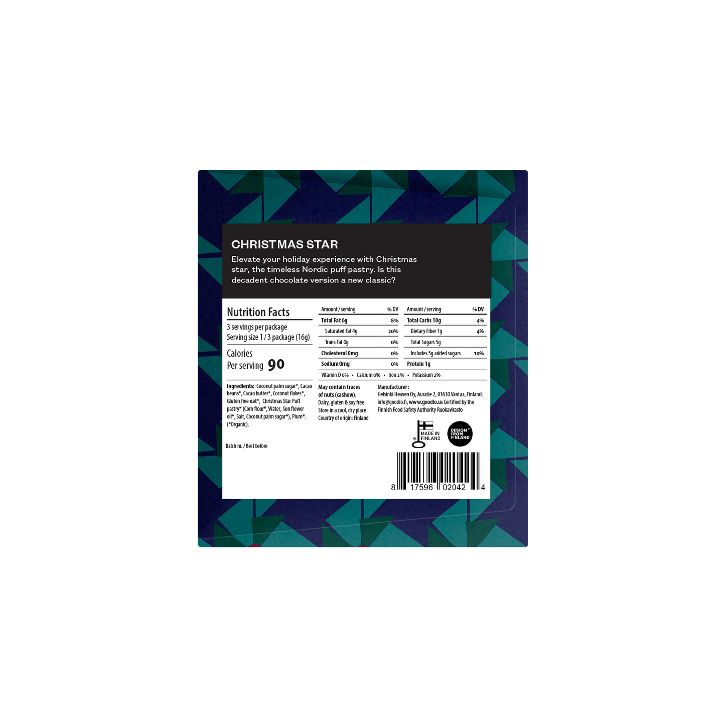 Christmas Star Chocolate 35% - vibeboxshop