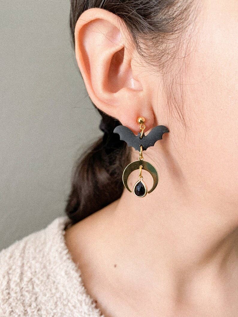 Clay Bat Dangle Earrings - vibeboxshop