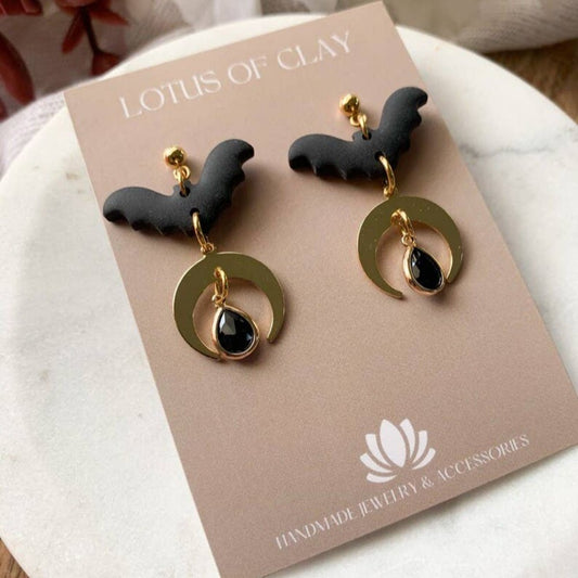 Clay Bat Dangle Earrings - vibeboxshop