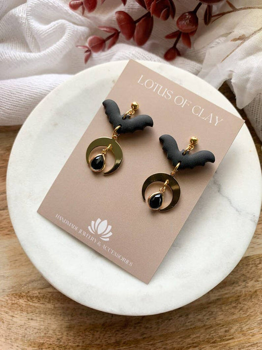 Clay Bat Dangle Earrings - vibeboxshop