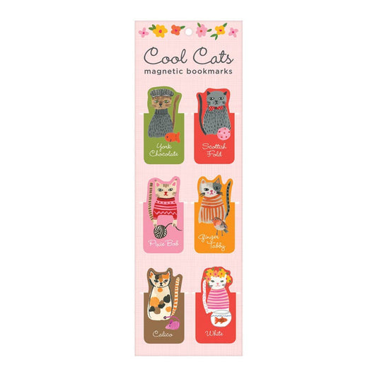Cool Cats Magnetic Bookmarks - vibeboxshop