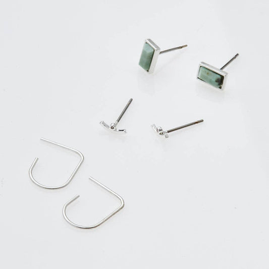 Courtney Stud Trio - Silver - vibeboxshop