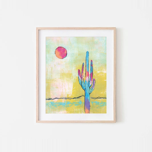 Electric Desert Mixed - Media Art Print - vibeboxshop