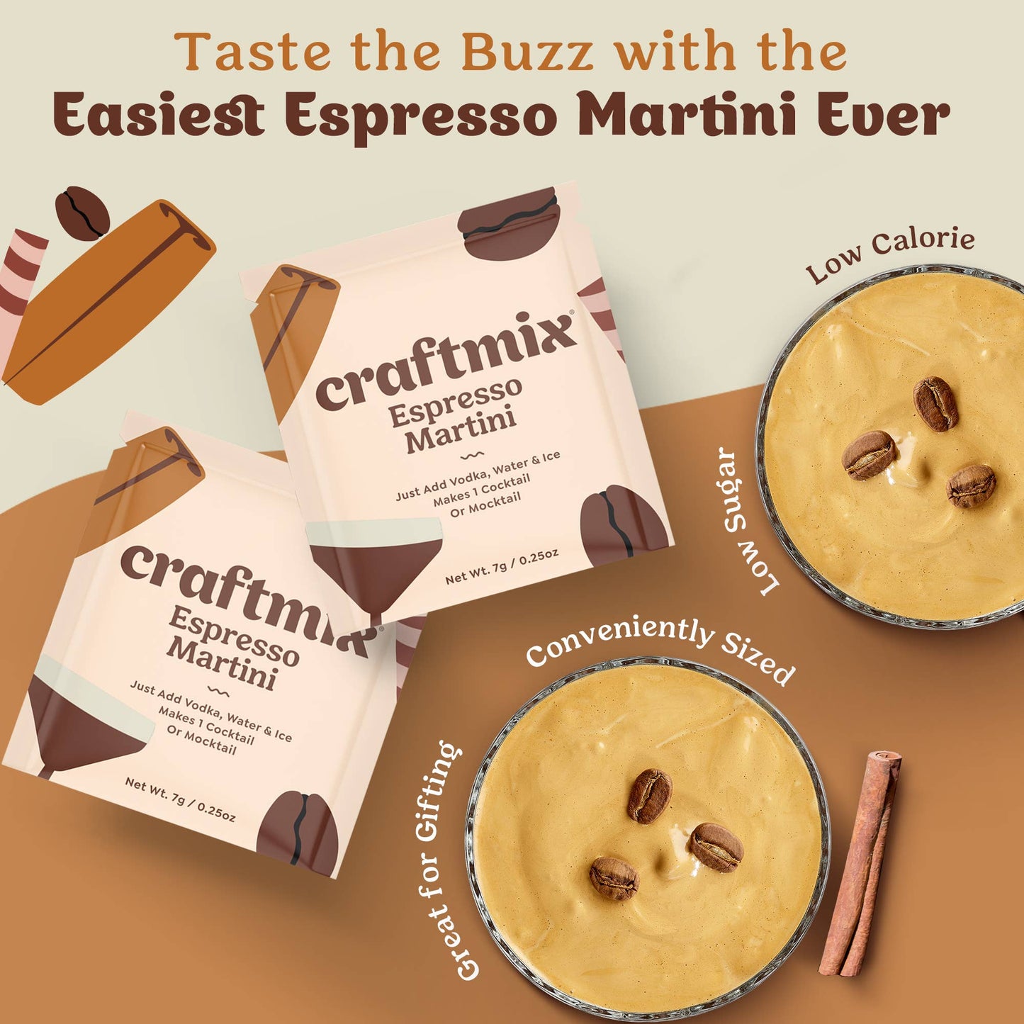 Espresso Martini Cocktail Mixer - 6 Servings Multipack - vibeboxshop