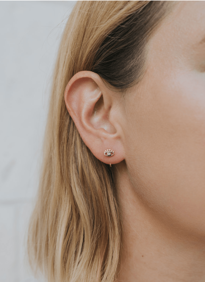 Evil Eye Huggie Earrings - vibeboxshop