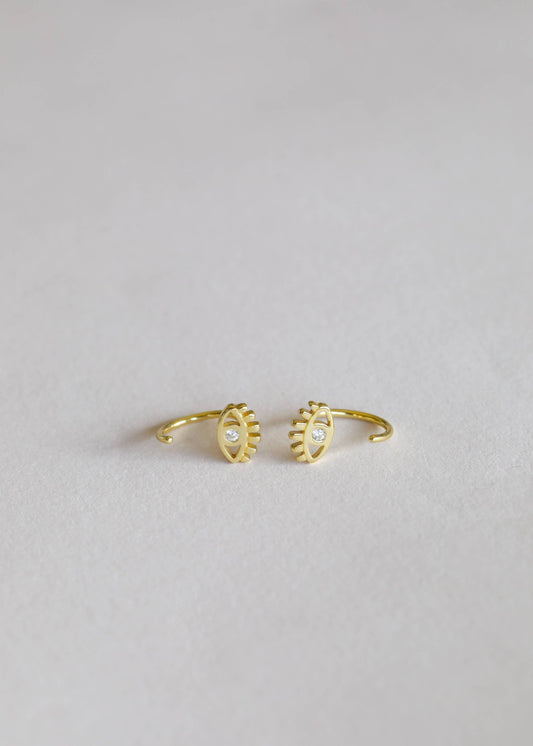 Evil Eye Huggie Earrings - vibeboxshop
