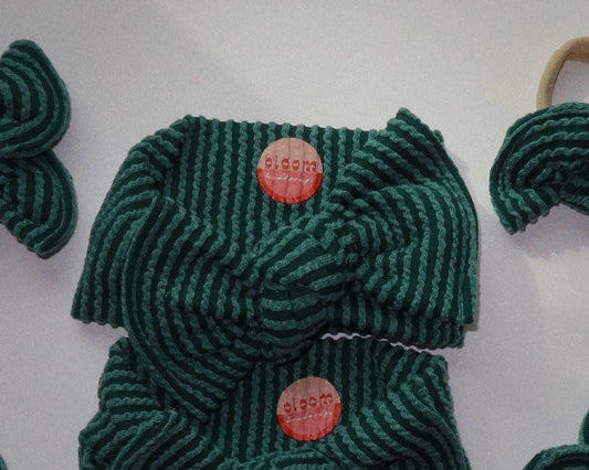 Forest Wavy Ribbed Tie On Headwrap - vibeboxshop