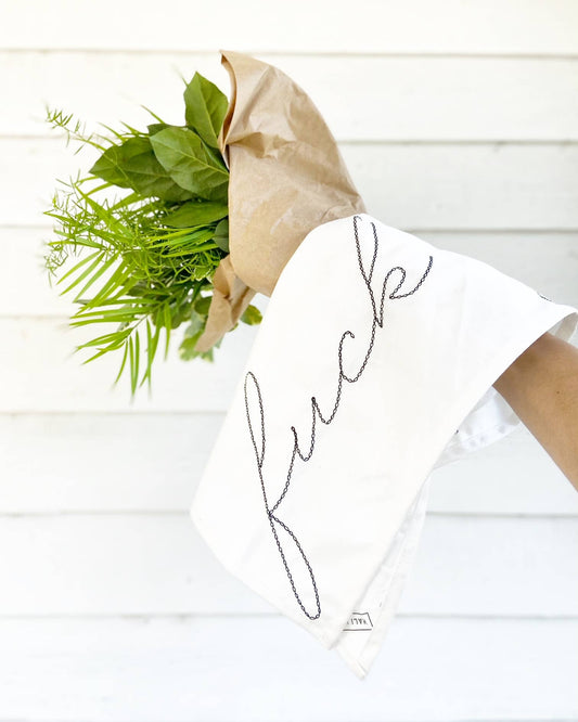 Fuck Embroidered Tea Towel - vibeboxshop
