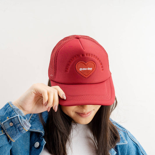 Game Day Trucker Hat - Burgundy - vibeboxshop
