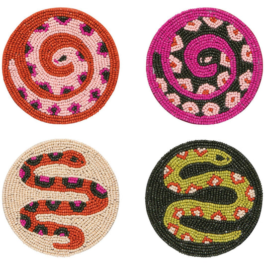 Gardenland Beaded Coasters Set of 4 - vibeboxshop