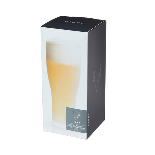 Glacier™ Double Walled Chilling Beer Glass w/ Cooling Gel - vibeboxshop