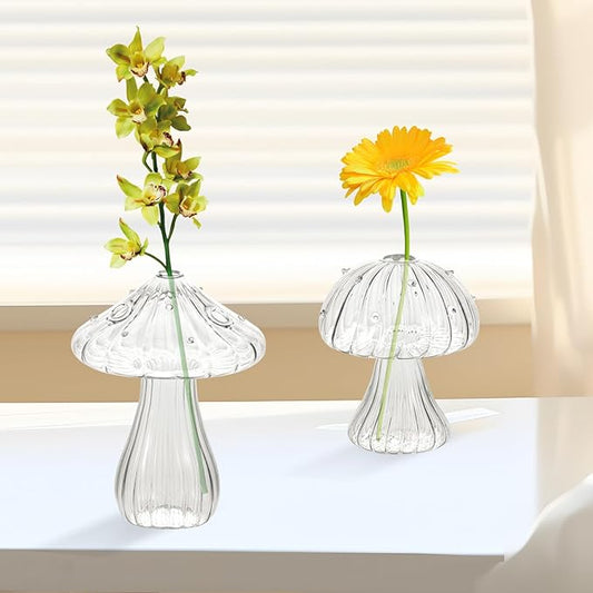 Glass Mushroom Vases - vibeboxshop