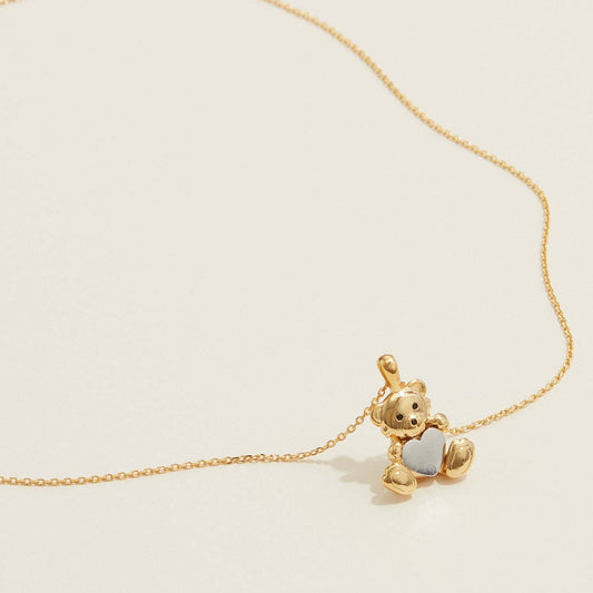 Gold Dipped Bear Pendant Necklace - vibeboxshop