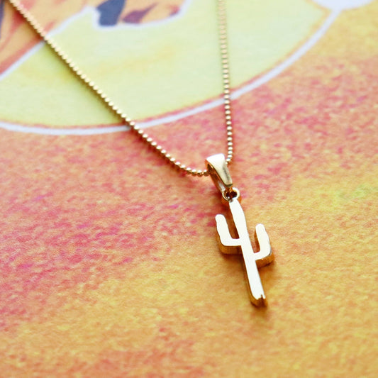Golden Saguaro Necklace - vibeboxshop