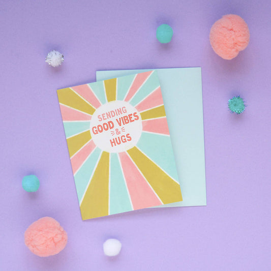 Good Vibes and Hugs Card - vibeboxshop