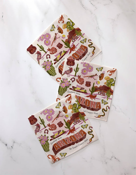 Greetings From Arizona Dishcloth Set - vibeboxshop