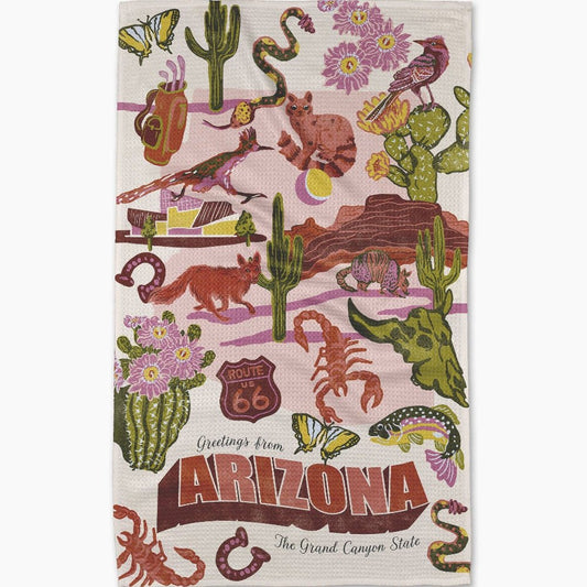Greetings From Arizona Tea Towel - vibeboxshop