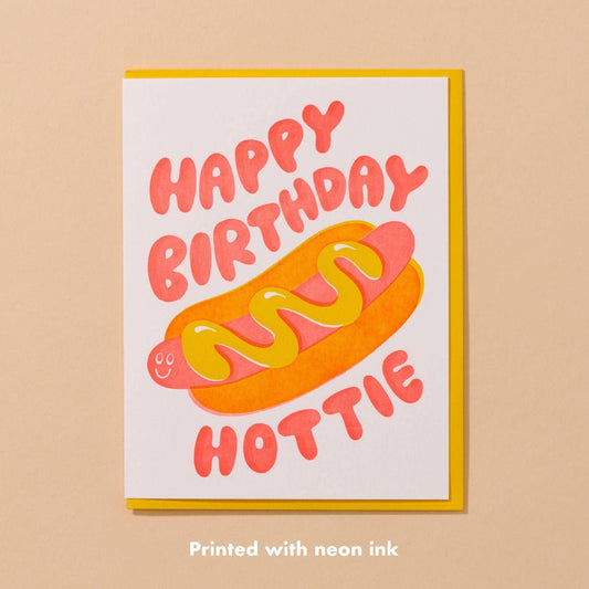 Happy Birthday Hottie Hot Dog Card - vibeboxshop