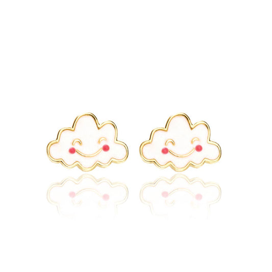 Happy Cloud Stud Earrings - vibeboxshop