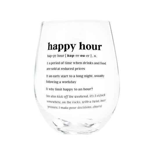 Happy Hour Definition Wine Glass - vibeboxshop