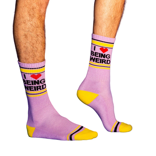 I ❤️ Being Weird Gym Crew Socks - vibeboxshop