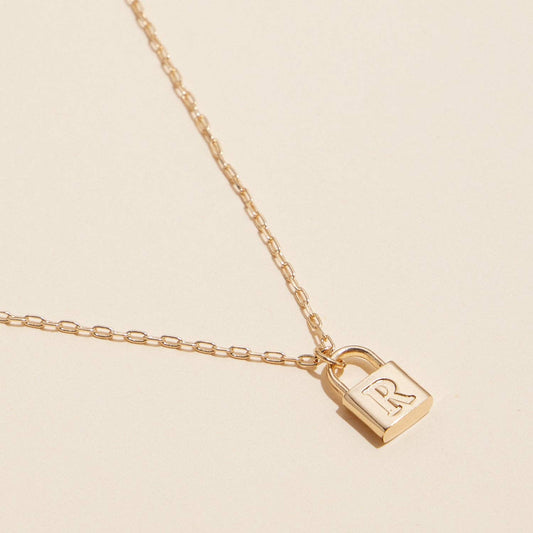 Initial Lock Necklace - vibeboxshop