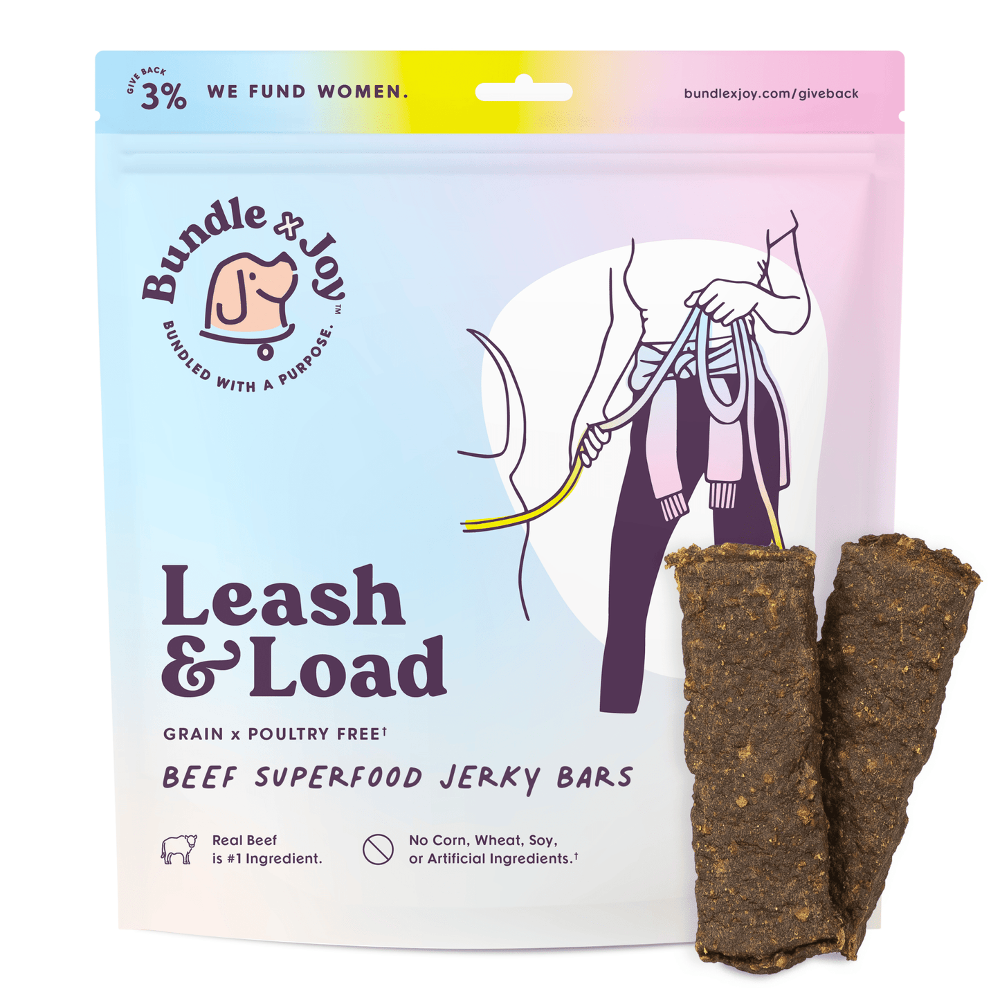 Leash & Load Beef Superfood Jerky Bars for Dogs 5oz - vibeboxshop