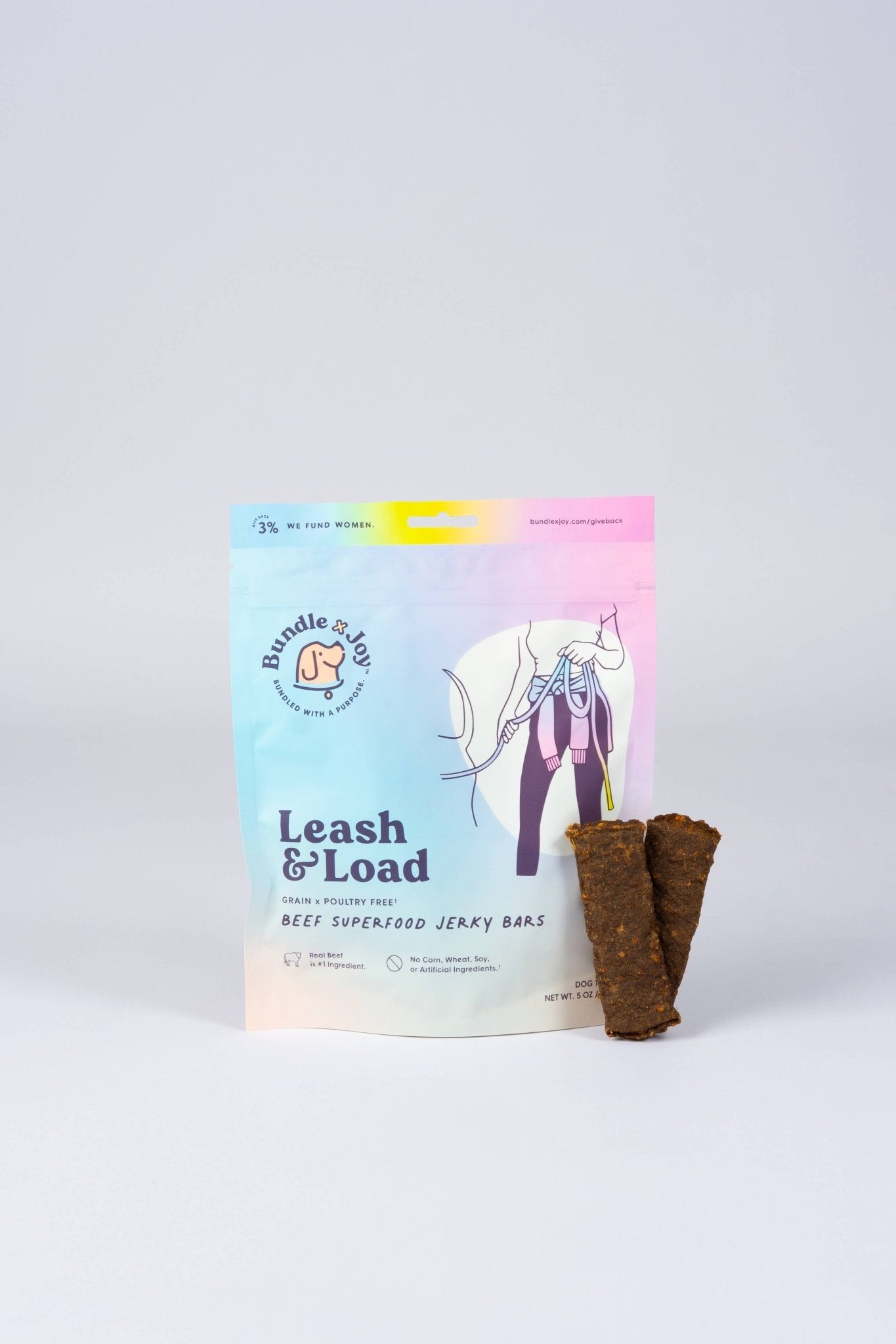 Leash & Load Beef Superfood Jerky Bars for Dogs 5oz - vibeboxshop
