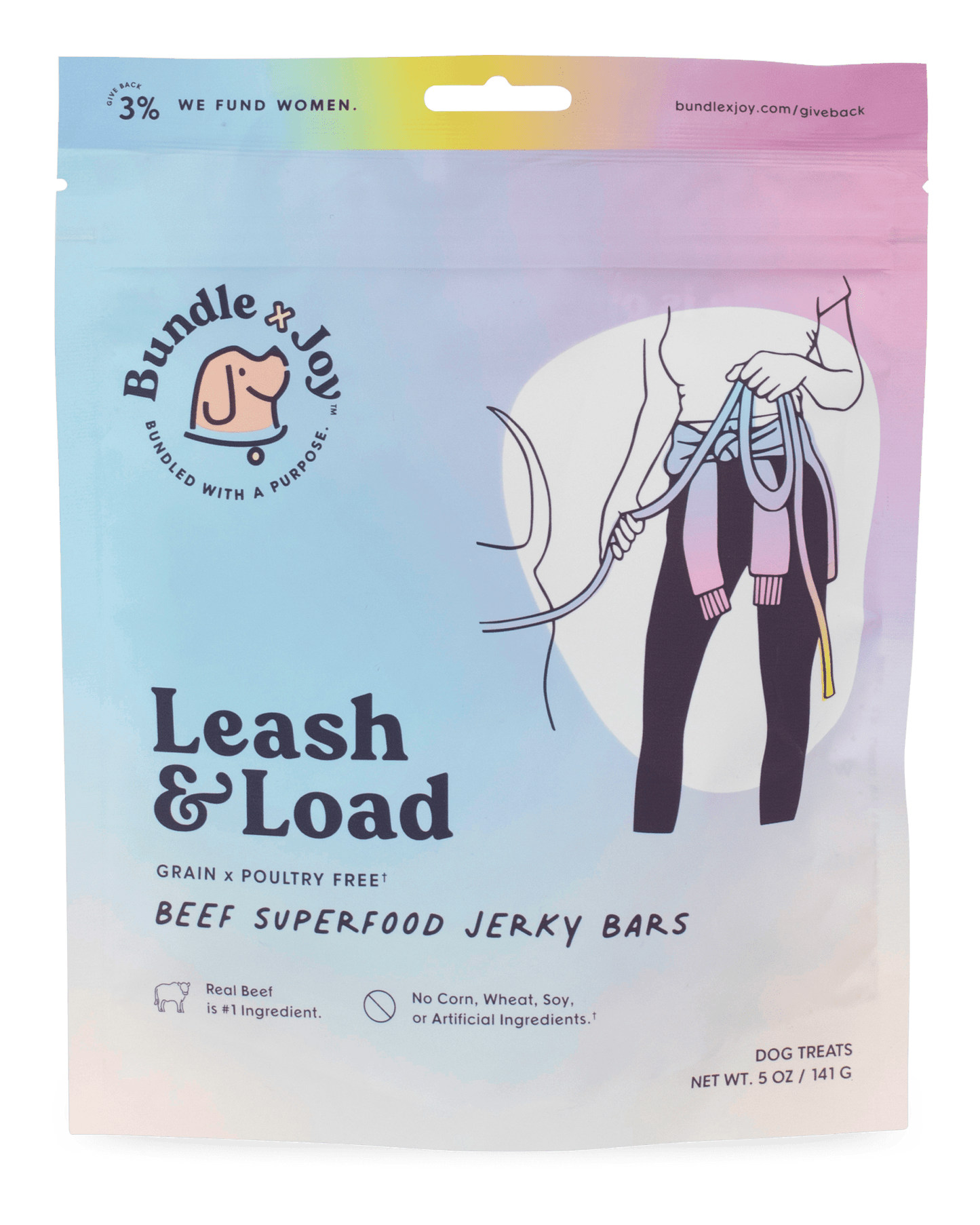 Leash & Load Beef Superfood Jerky Bars for Dogs 5oz - vibeboxshop