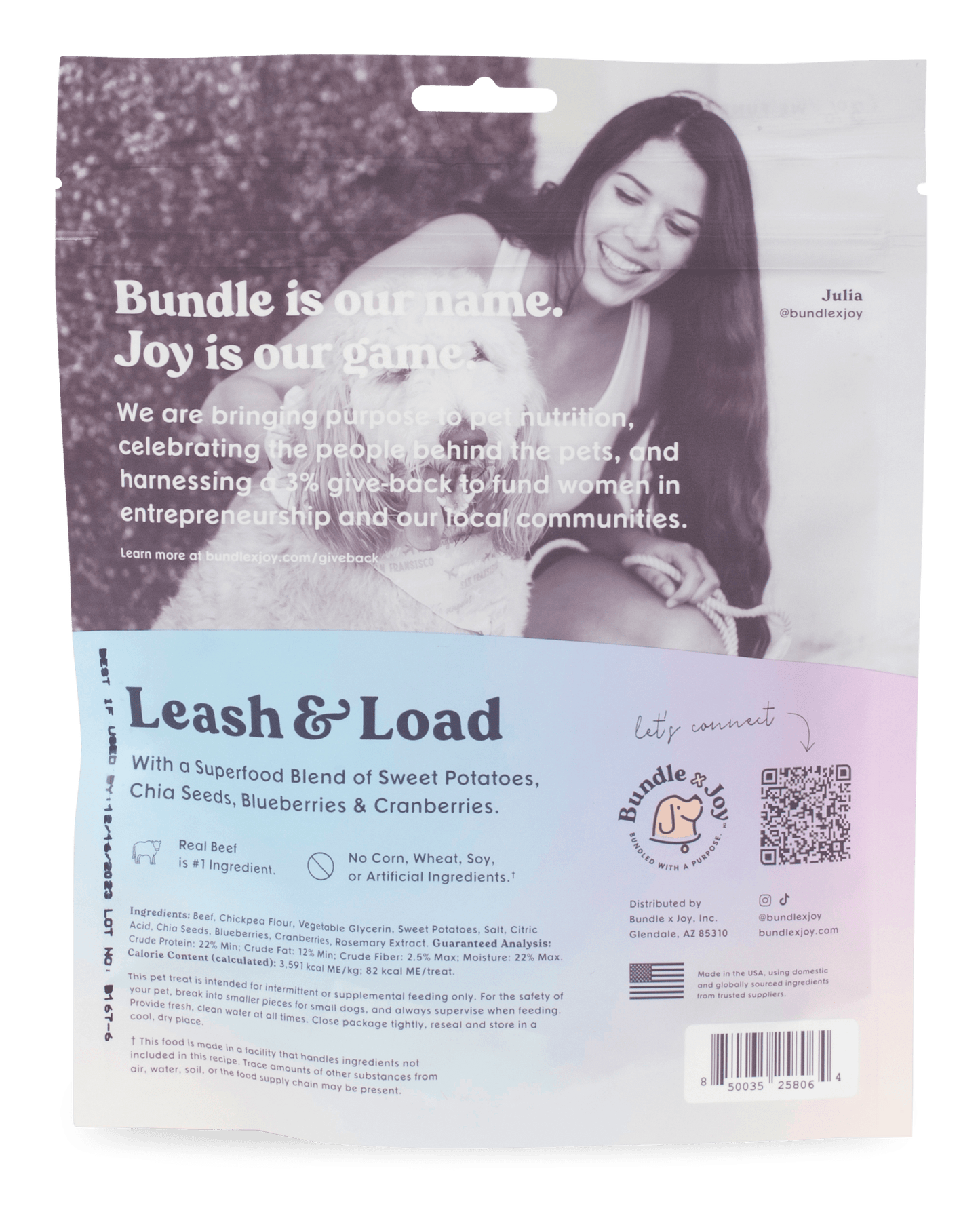 Leash & Load Beef Superfood Jerky Bars for Dogs 5oz - vibeboxshop